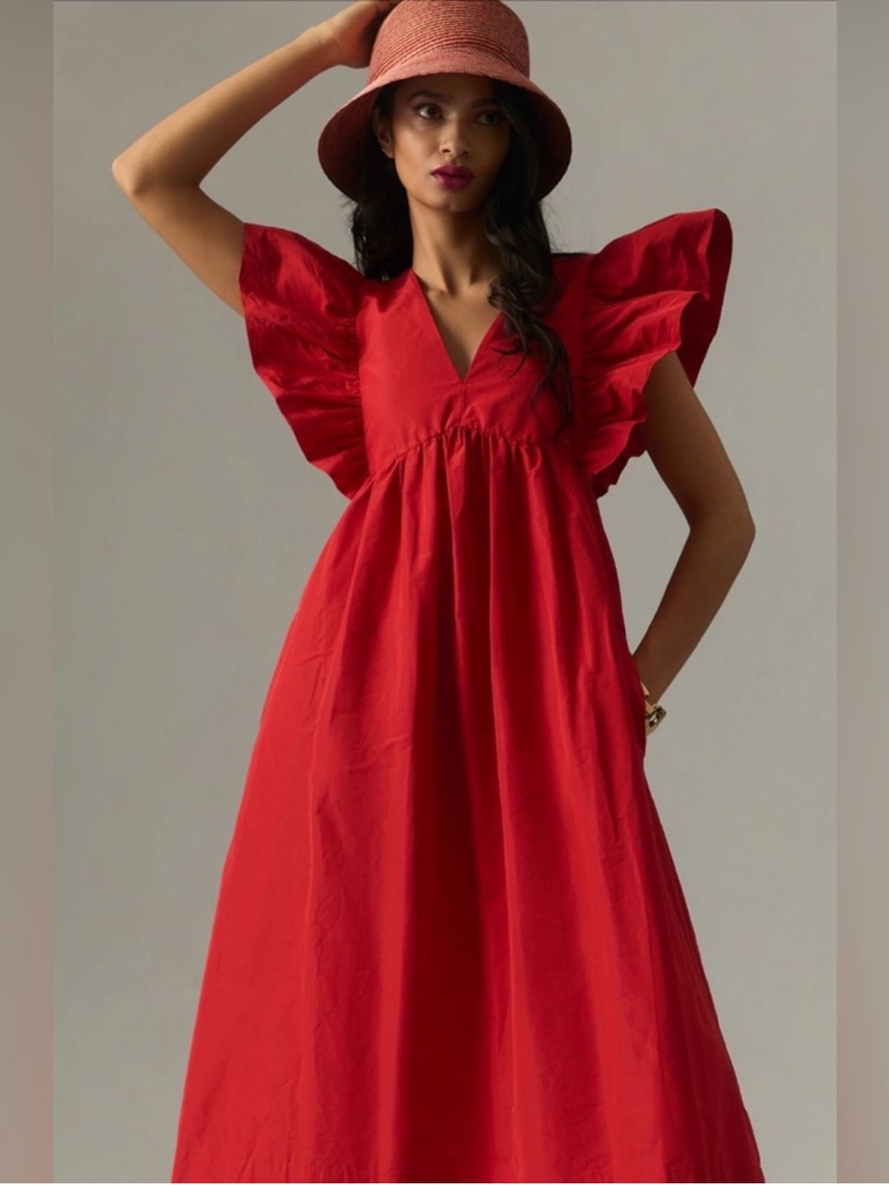 Anthropologie Volume-Sleeve Babydoll Statement Dress